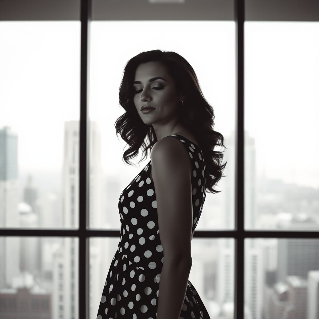 Woman in Elegant Monochrome Portrait