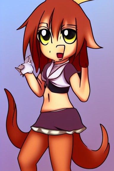 Blushing Anime Girl in Cell-Shaded Style