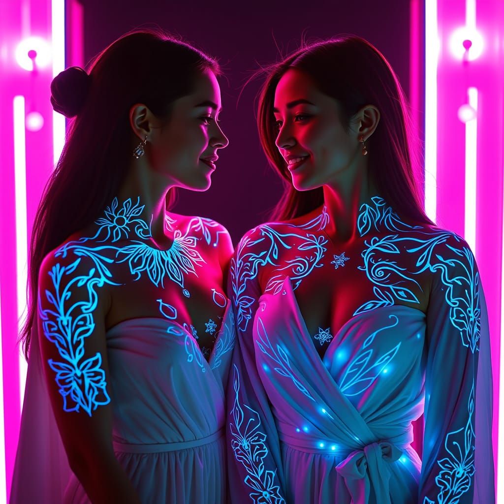 Magical LA Ceremony in Neon Light