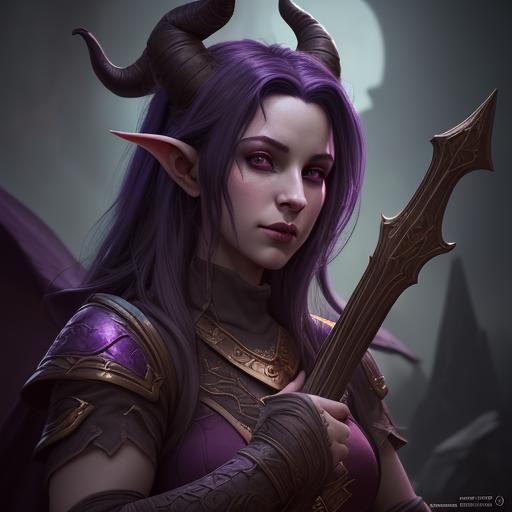 Tiefling Bard Portrait: Fantasy Art