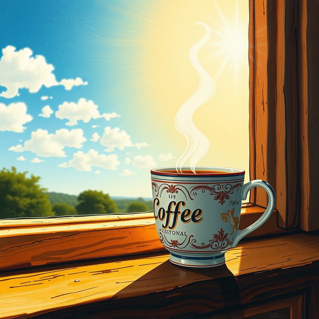 Vintage Coffee Cup in Soft Morning Light