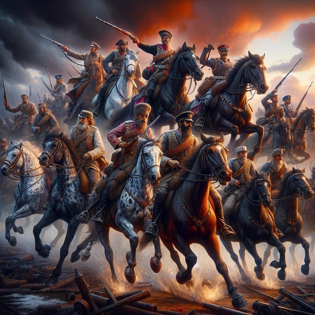 Horse Soldiers in Intense Battlefield Action