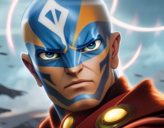 Avatar: The Last Airbender, avatar_Aang, detailed matte painting, deep color, fantastical, intricate detail, splash scre...