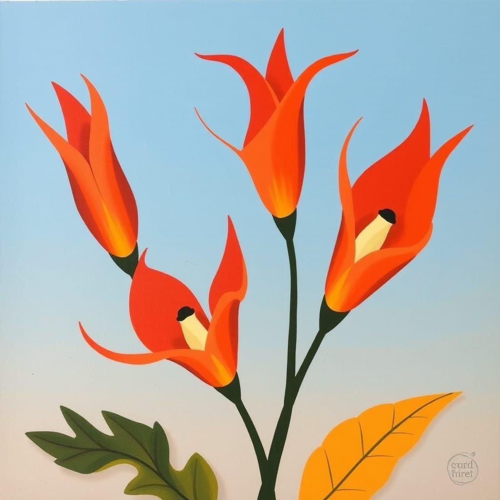 Sturt's Desert Pea in Modernist Style