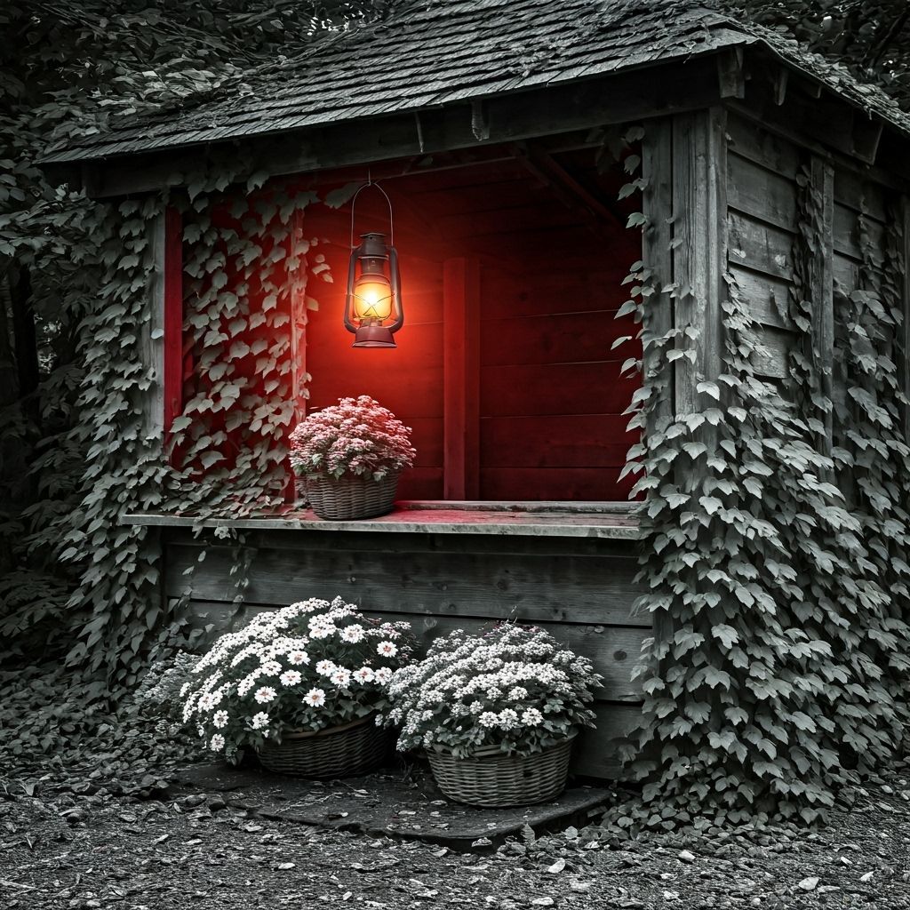 Gothic Farmstand Reclaimed by Nature in Impasto