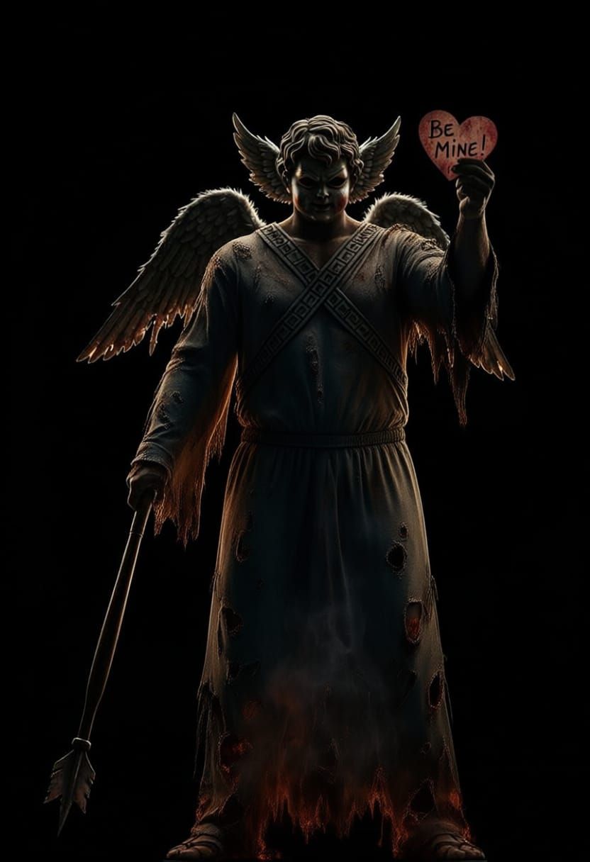 Terrifying Slasher Villain in Cupid Mask