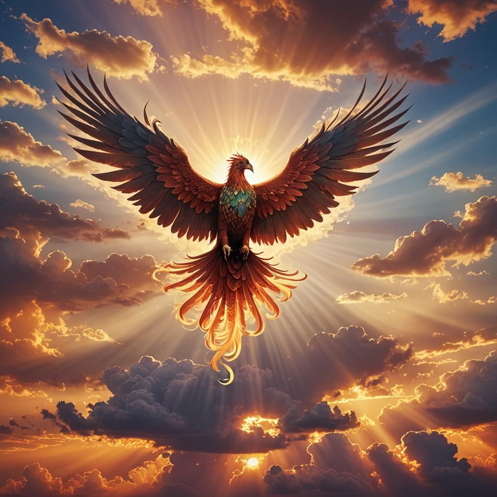Phoenix Rising: Heavenly Sunset Art