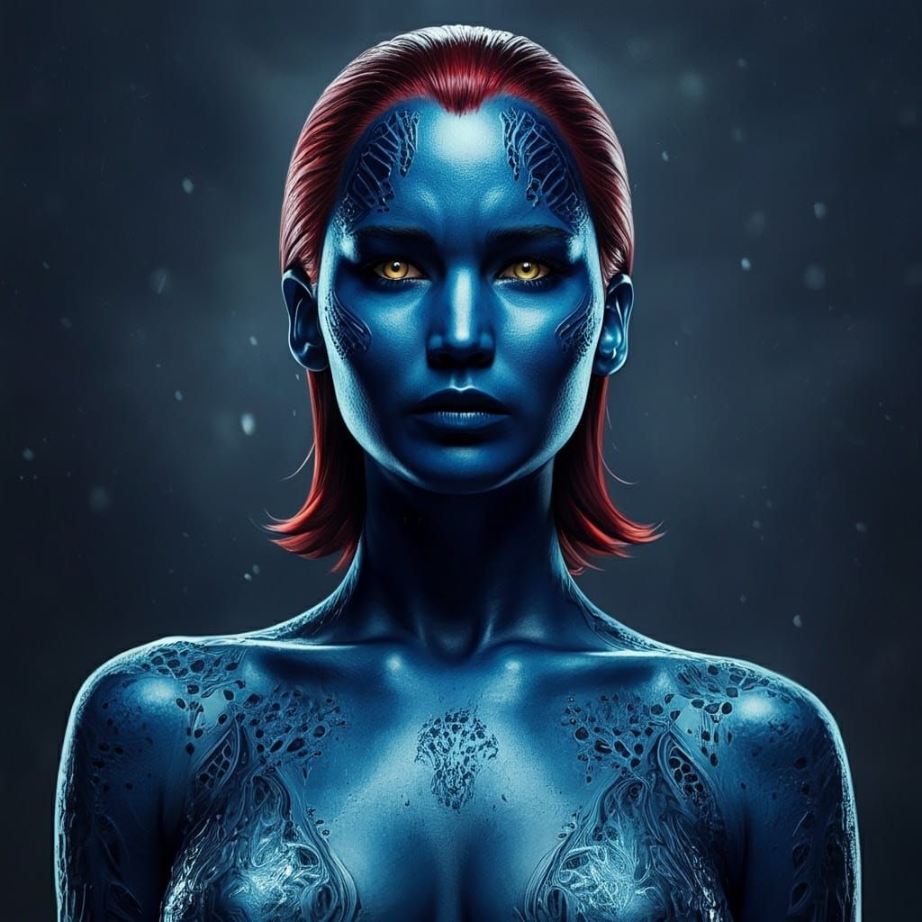 Jennifer Lawrence as Mystique in Comic Book Style