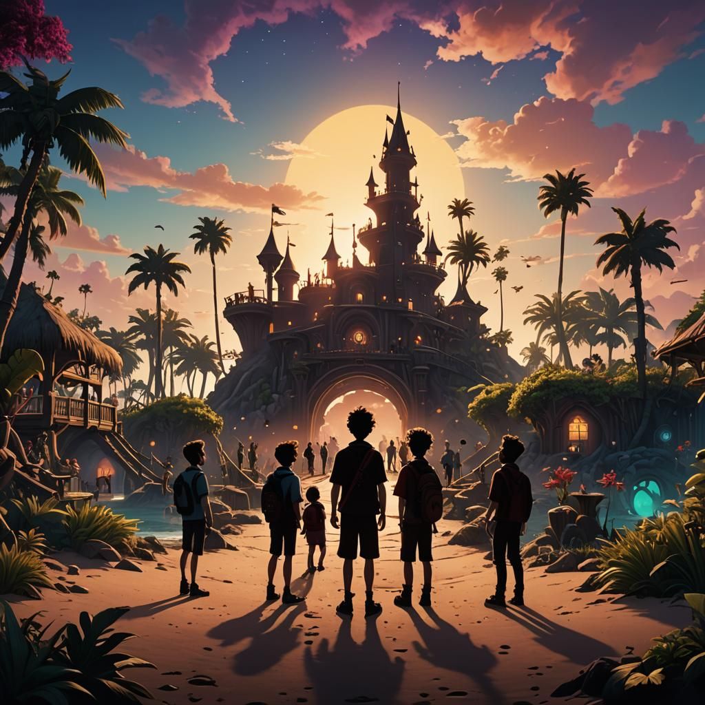 AJR Band Caricature at Pleasure Island Entrance