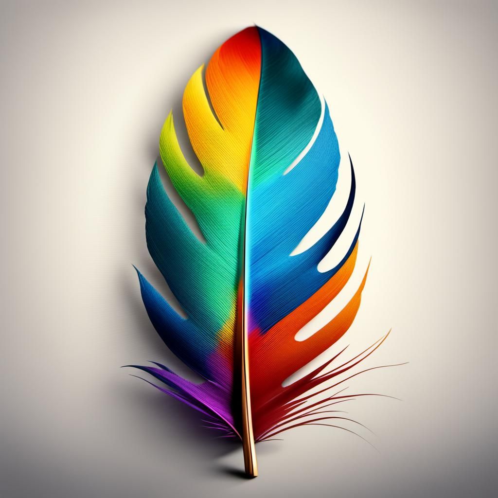 Vibrant and Detailed Feather Close-Up