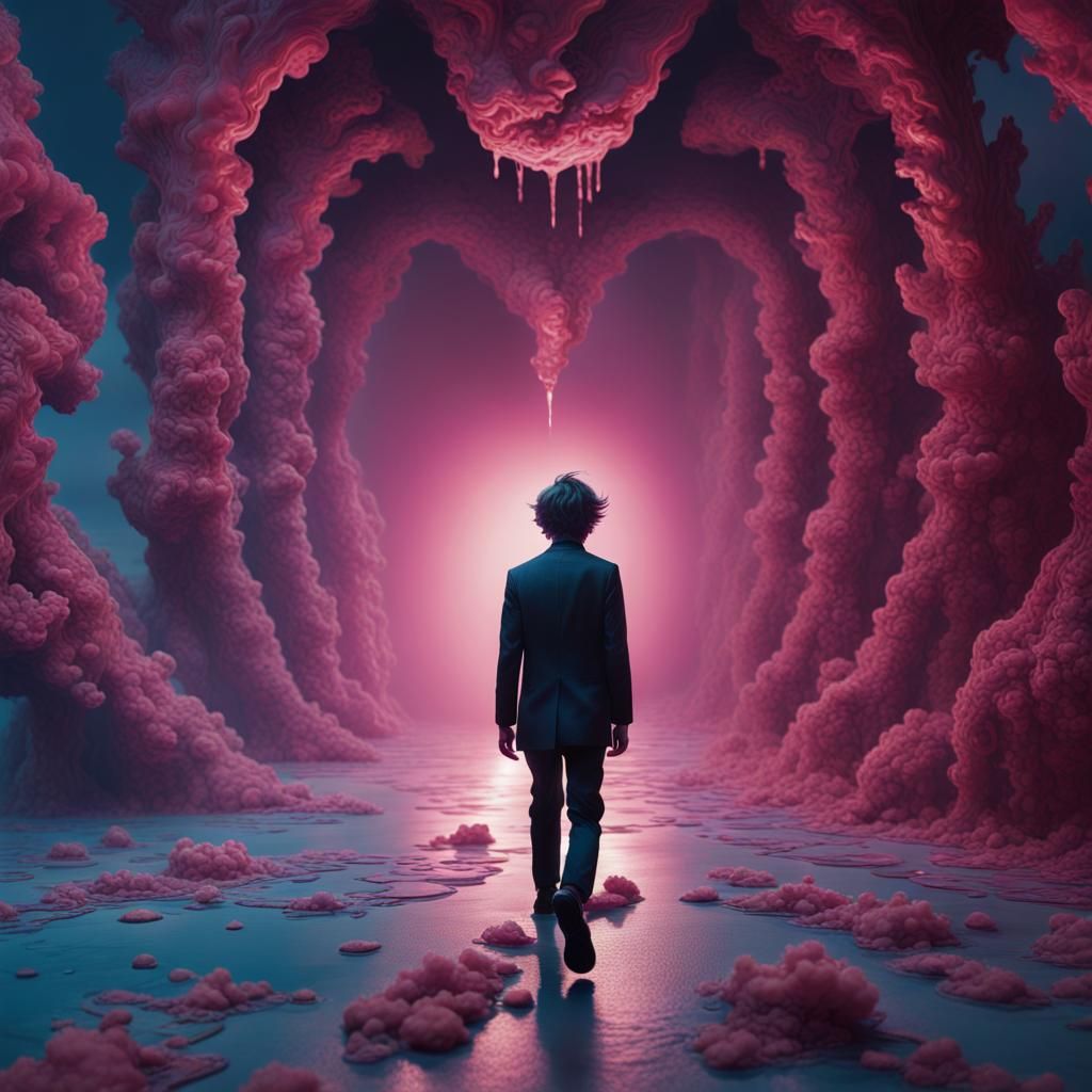 Surreal Psychedelic Trip in Dark Style