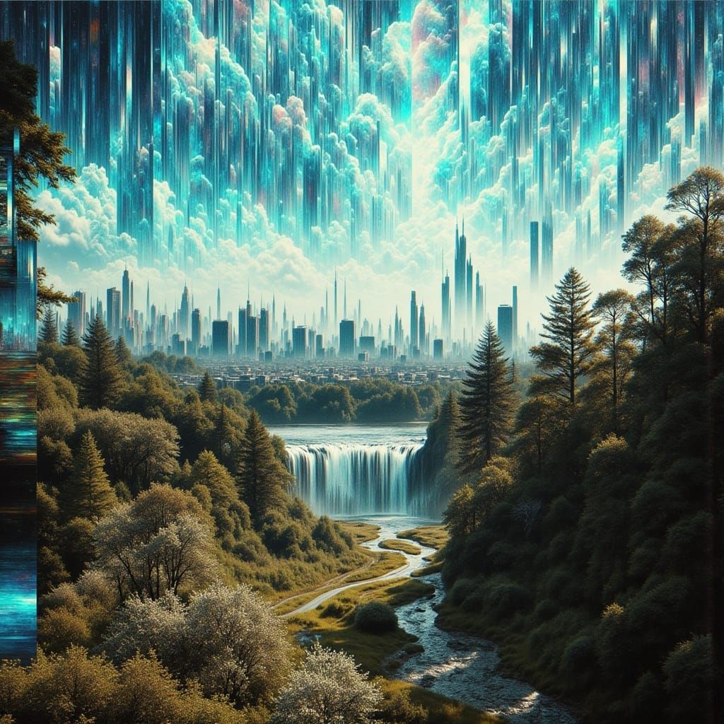 Glitch Art Garden with Electric Static