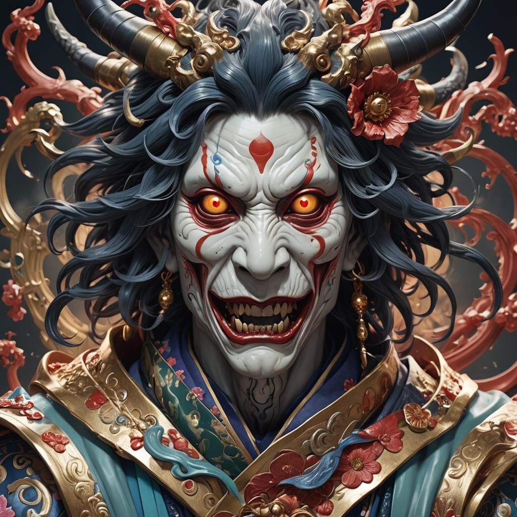 Demonic Porcelain Jorōgumo Yokai Portrait