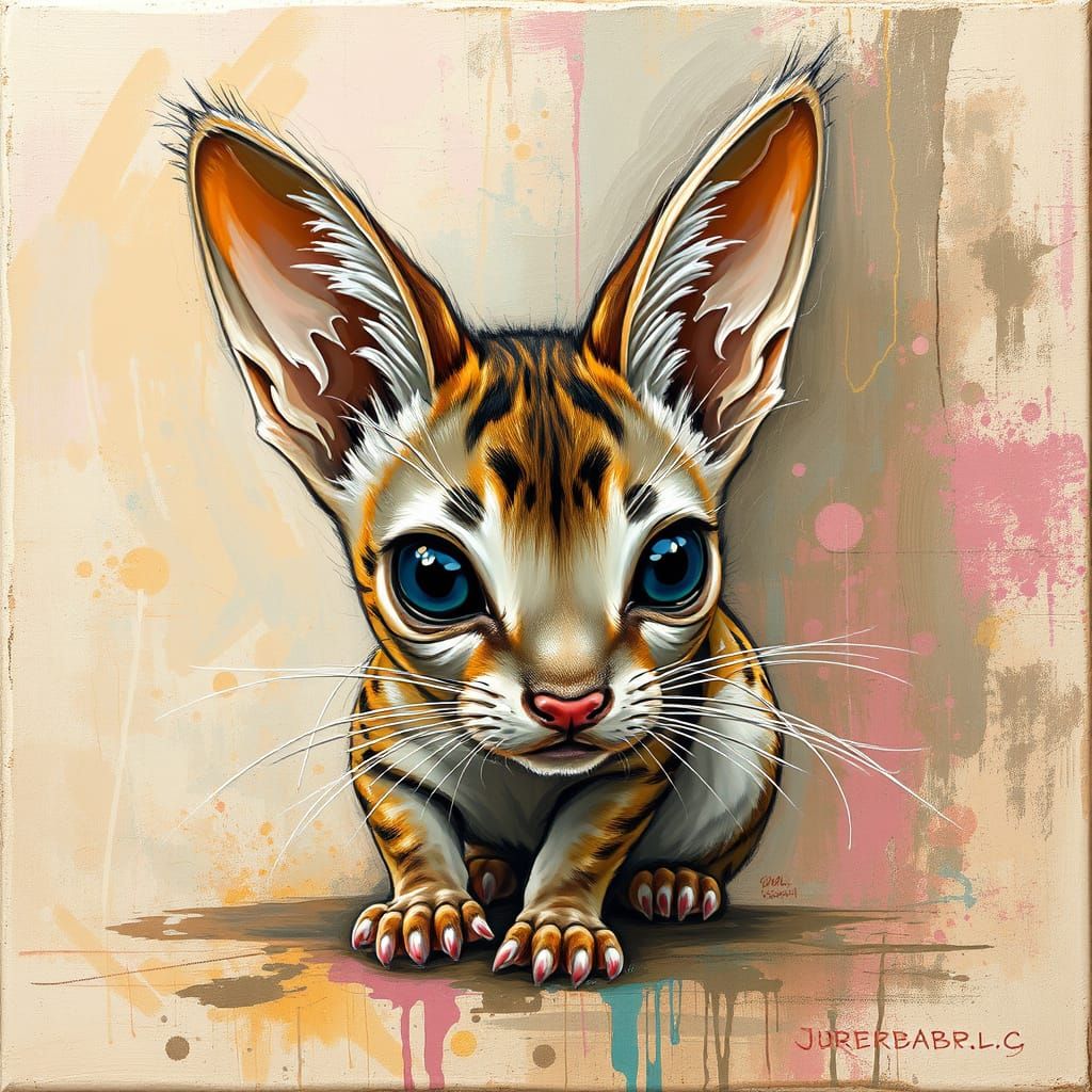 Impasto Splash Art of a Jerboa