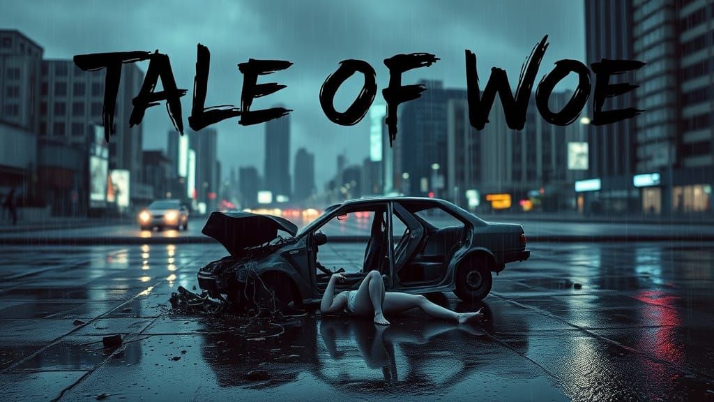 Haunting Emo Album Cover: Desolate Cityscape at Dusk