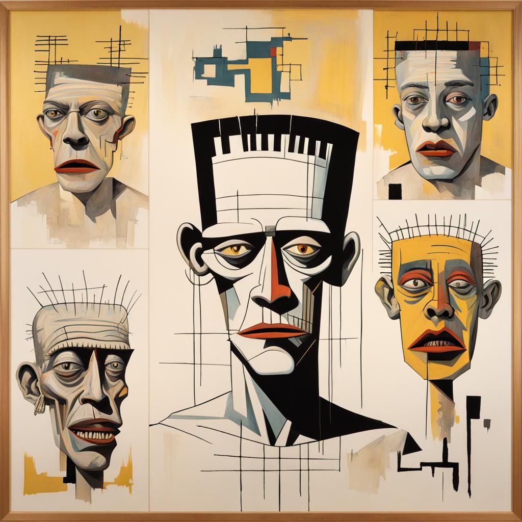 Frankenstein in Abstract Cubist Style