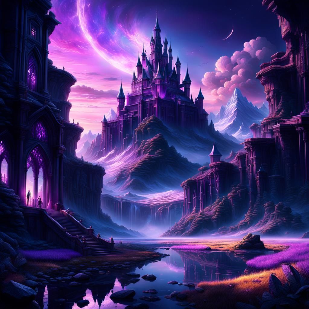 Amethyst Dawn: Epic Digital Matte Painting