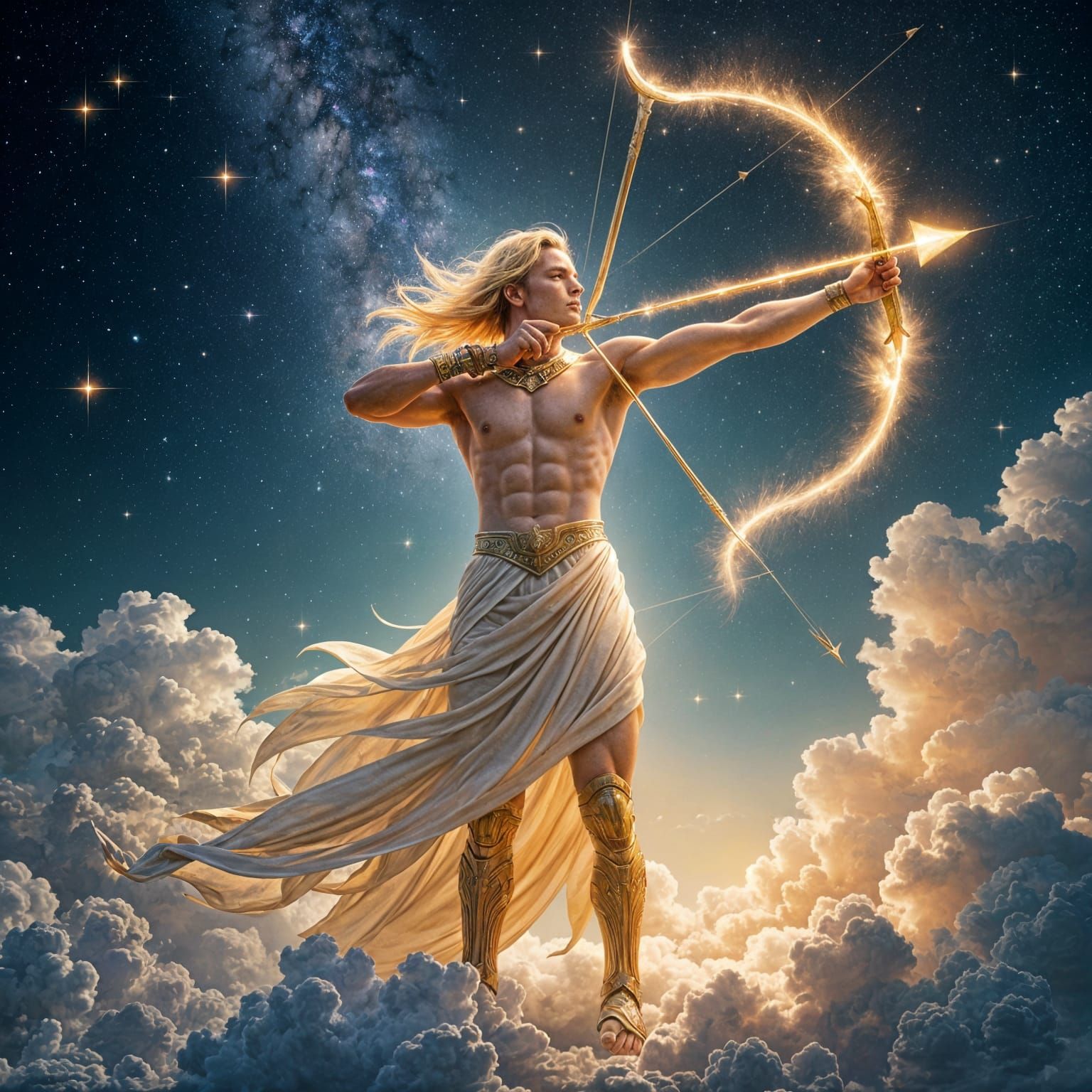 Sagittarius Zodiac Warrior Draws His Bow