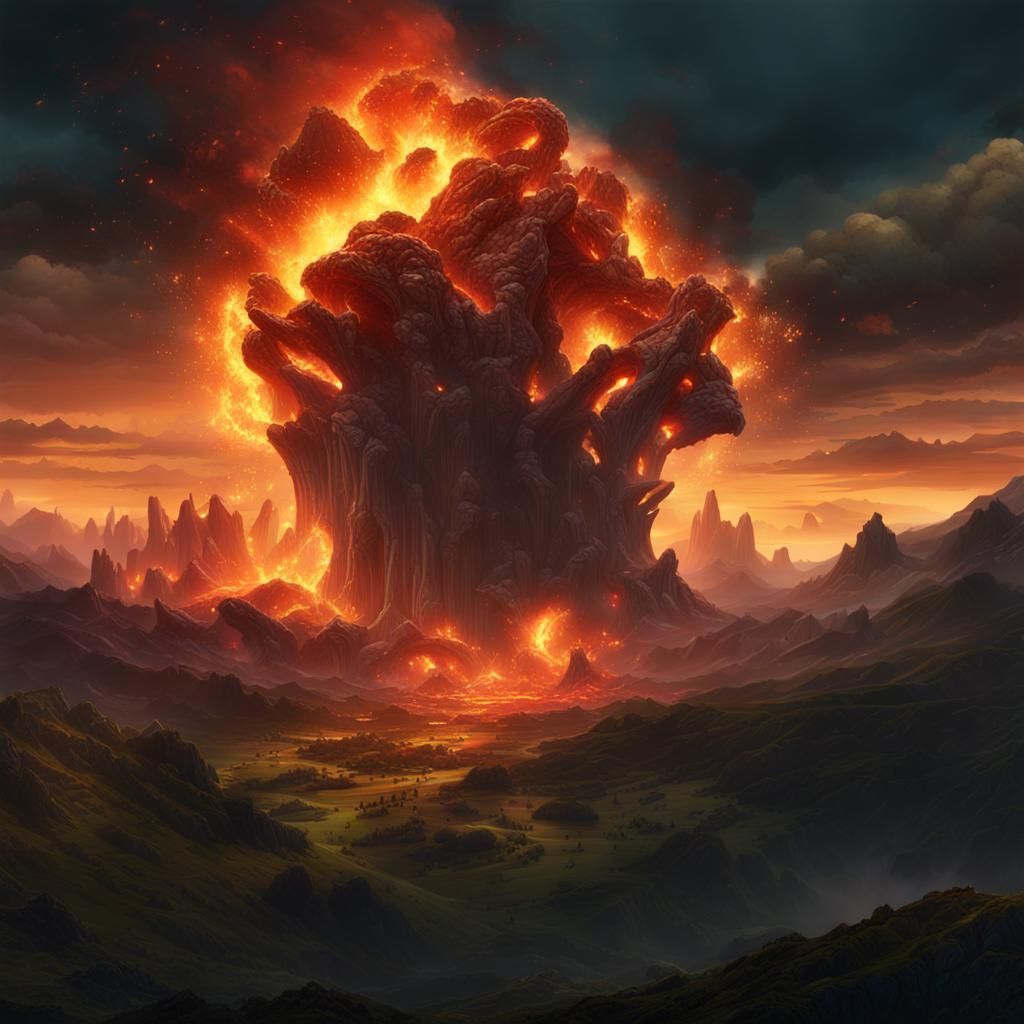 Fiery Mountains and Fields: A Dark Fantasy Masterpiece