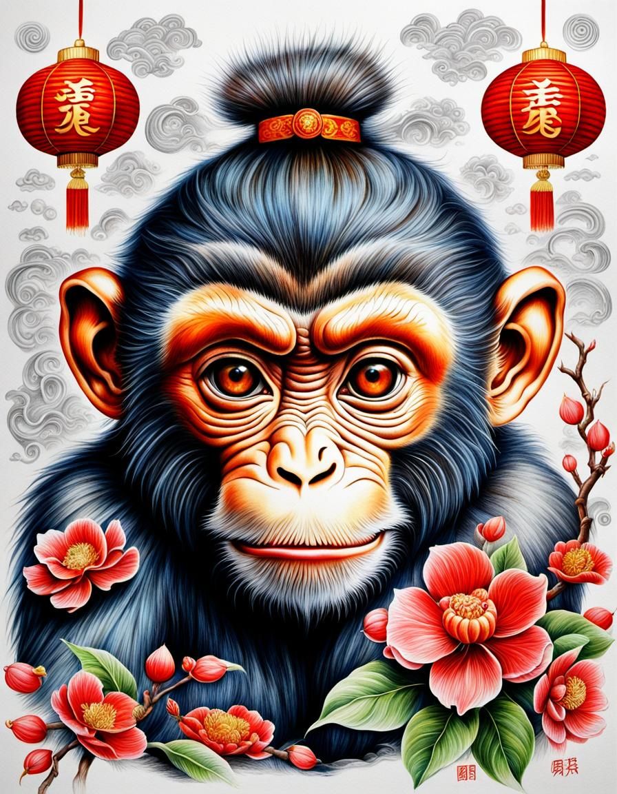Hyperrealistic Monkey: Chinese New Year Art
