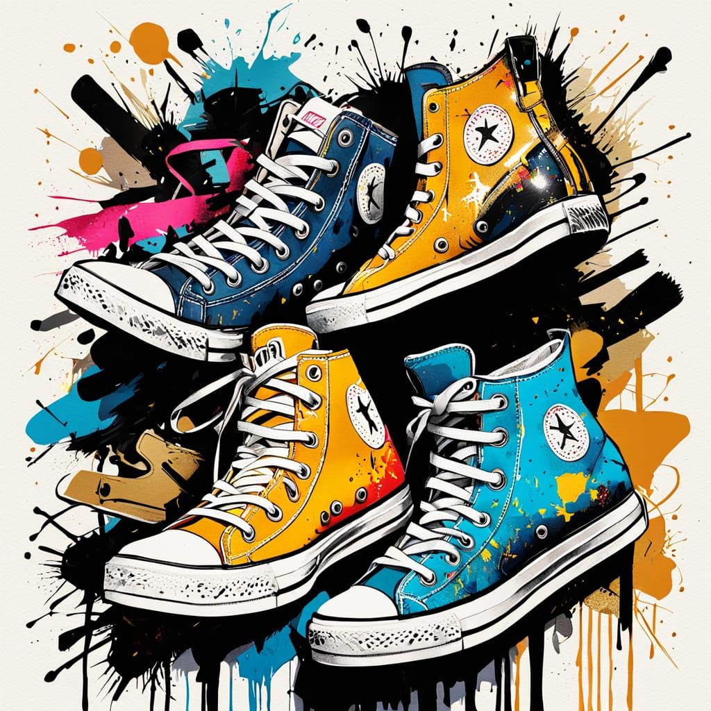 Urban Shoe Collection in Graffiti Style