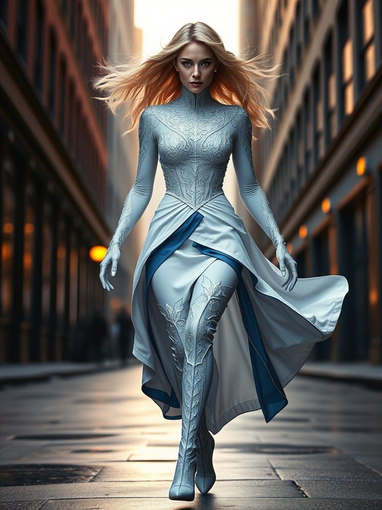 Hyper-Realistic Emma Frost Portrait in Cinematic Style