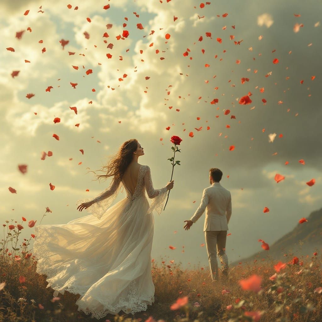 Woman Walks Away in Pre-Raphaelite Style