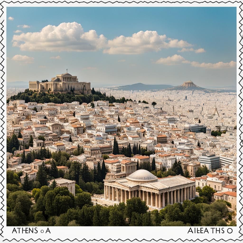 Athens Postcard View: Classic Travel Scene