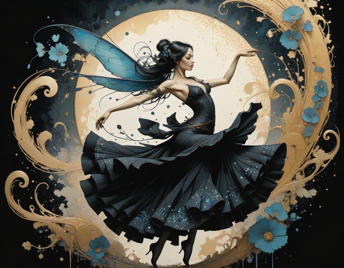 Impressive Flamenco Fairy in Vibrant Colors