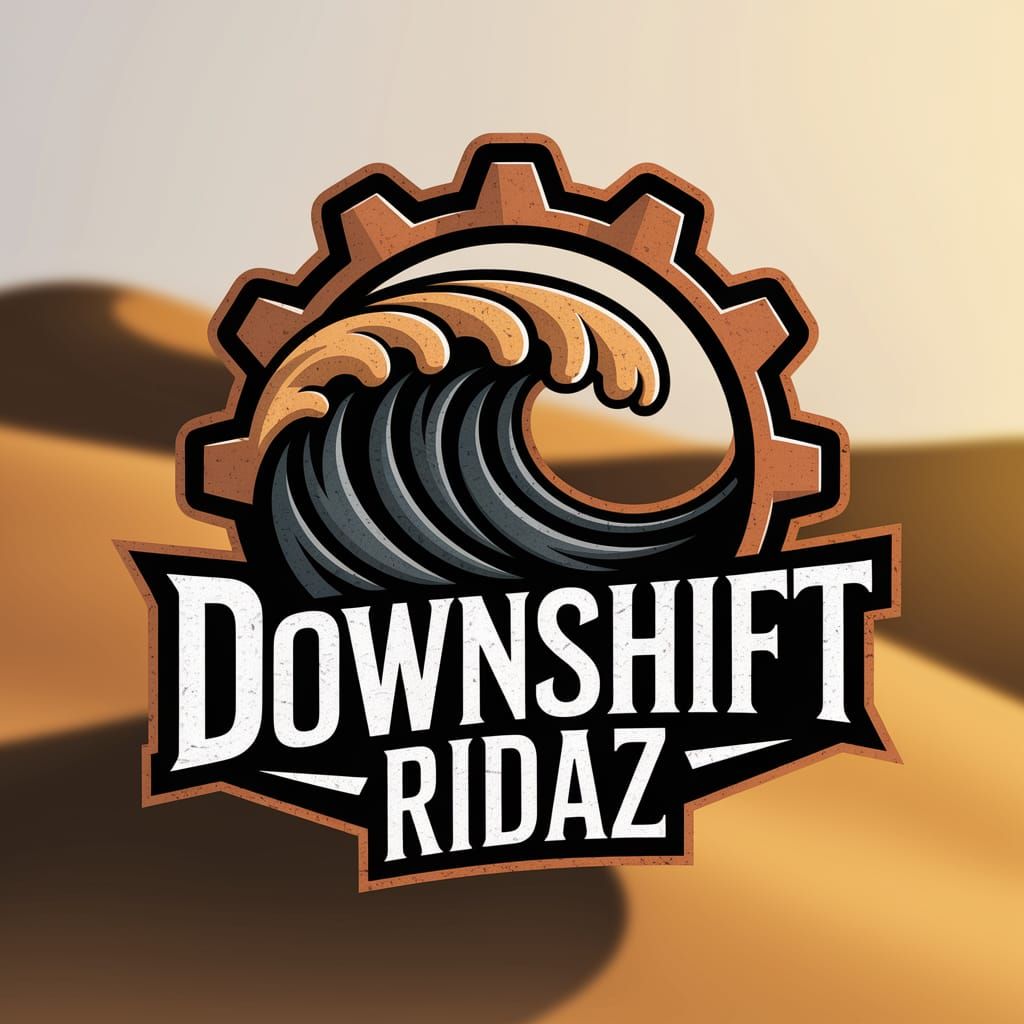 Downshift Ridaz Motorcycle Club Logo in Grungy Style
