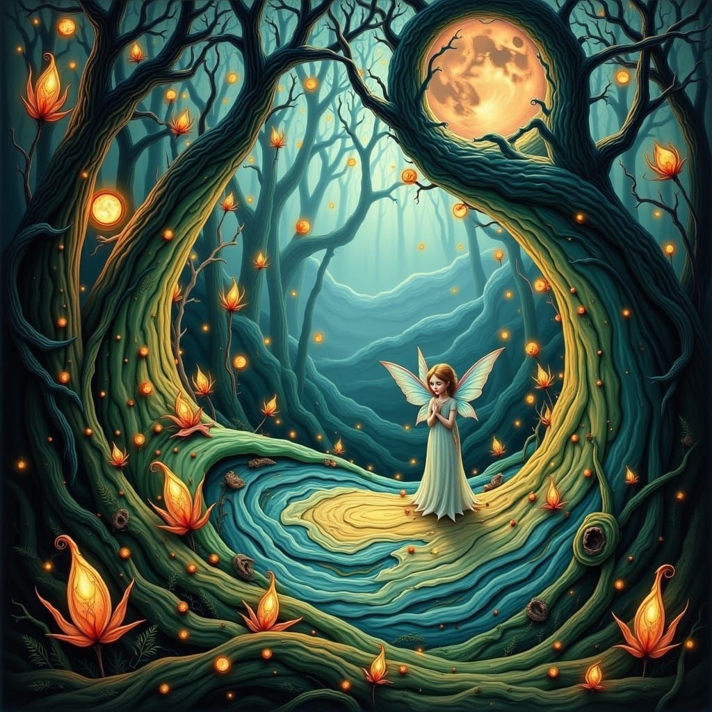 Fairy Elf Elara Discovers a Hidden Portal in the Forest