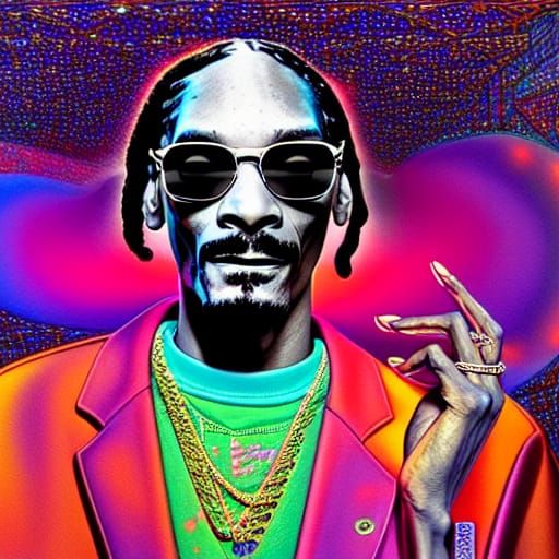 Snoop Dogg in Hyperdetailed Futuristic Pop Art