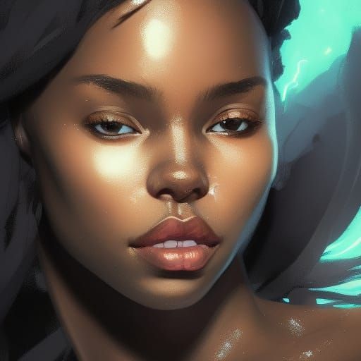Hyperdetailed Portrait of a Black Girl in Artstation Style