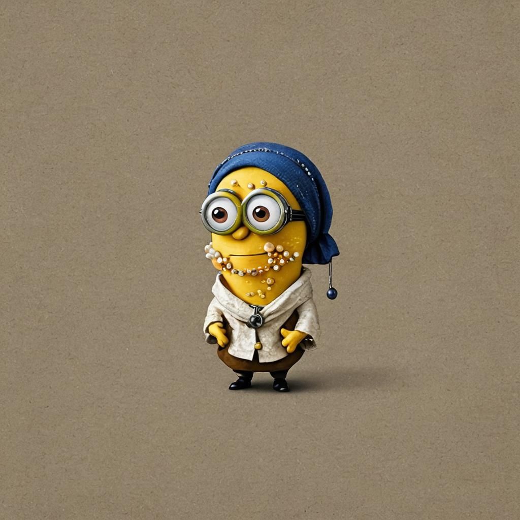 Minion x a girl with a pearl earring