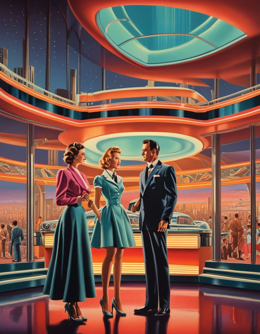 Retro-Futuristic Robot Film Poster in HDR