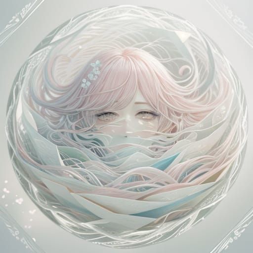 Whimsical Origami Dream in Soft Pastel Anime Style