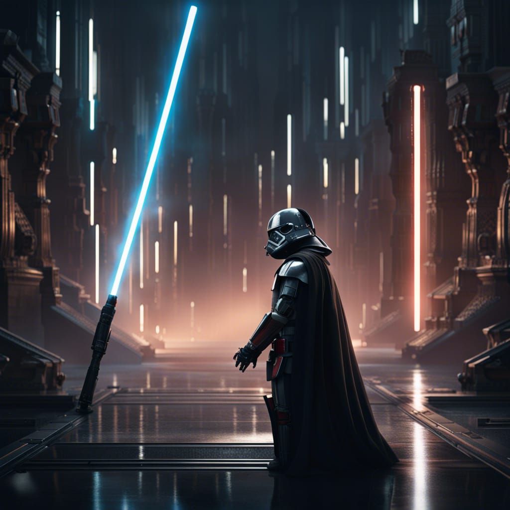 Epic Lightsaber in Digital Matte Painting Style