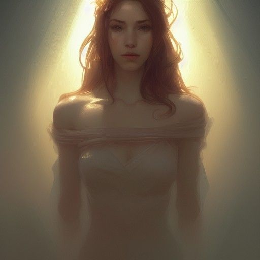 Detailed Portrait of Woman in Art Nouveau Style