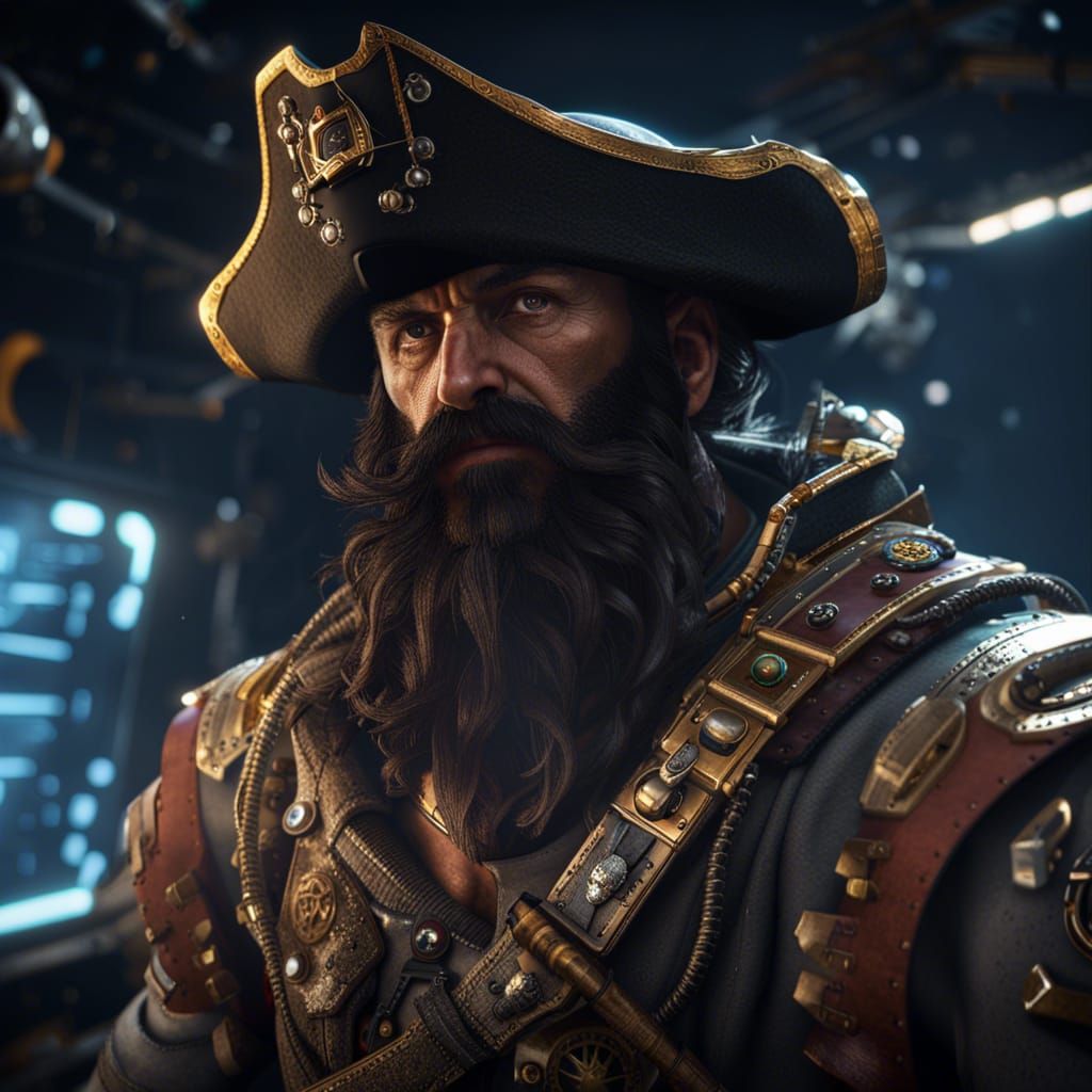Blackbeard the Pirate in Space, 3D Game Art