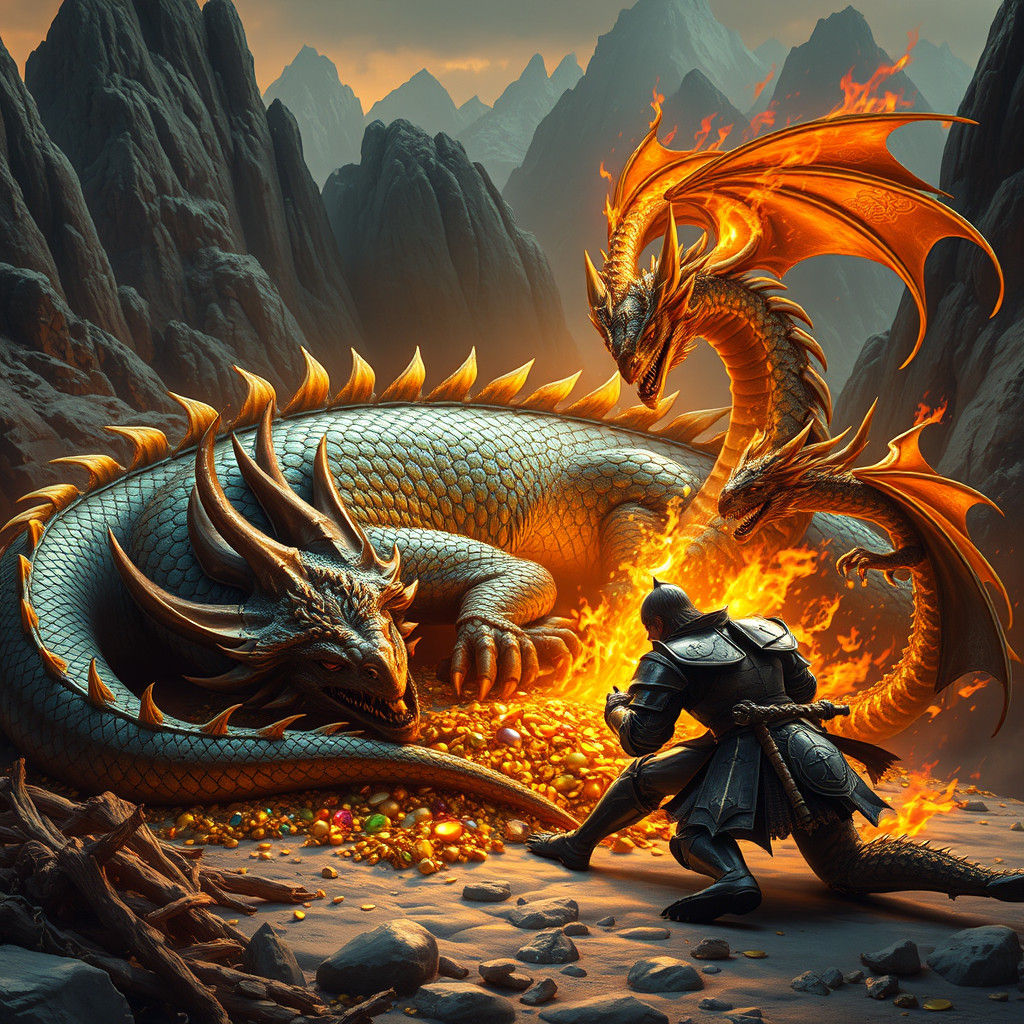 Dragon's Treasure: Knight Meets Fiery Dragon Babies