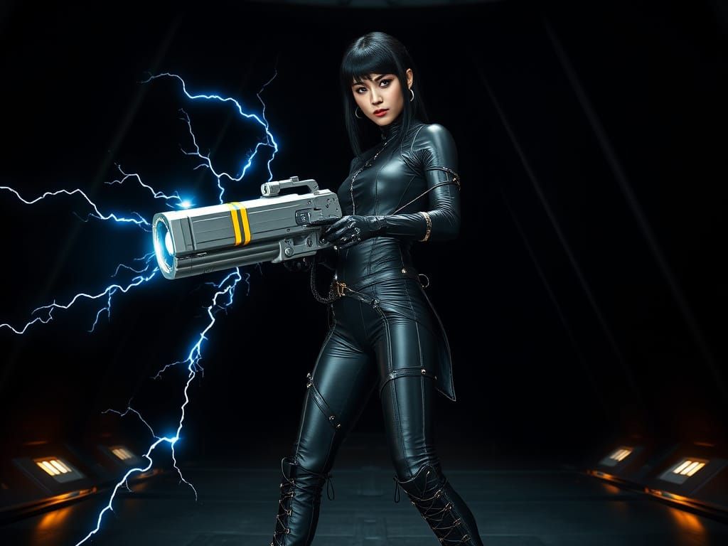 Dark Sci-Fi Cybernetic Warrior in Biomechanical Style