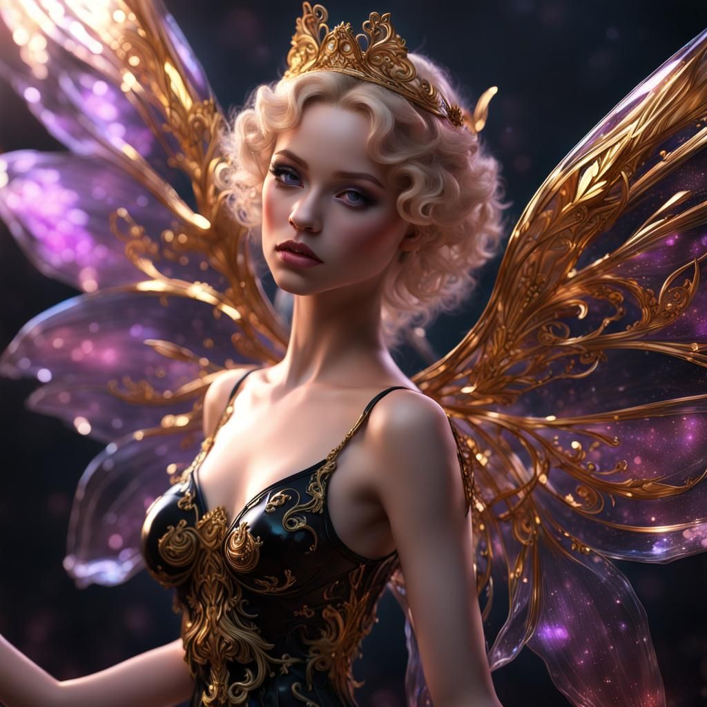 Fairy Queen Dancing Inside Glass Rose