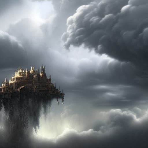 Dramatic Clouds in Digital Matte Painting Style