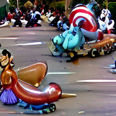Whimsical Lowbrow Art Parade Scene