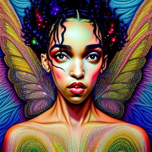 FKA Twigs as a Luminous Fairy Portrait