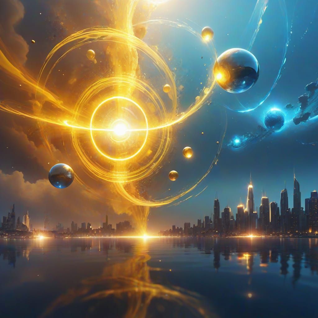 Ethereal Urban Odyssey in Vibrant Cosmic Hues