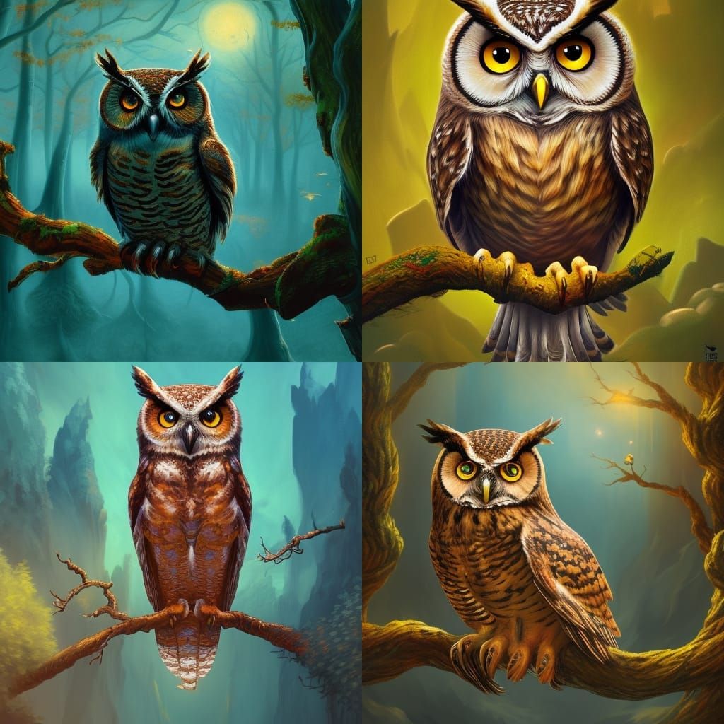 Owl in Van Gogh Style: Detailed Art