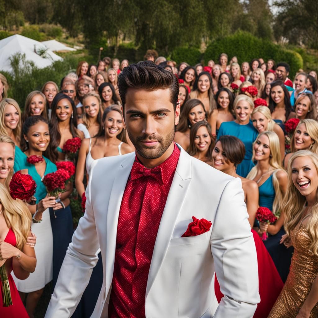 Man Surrounded by One Hundred Girlfriends