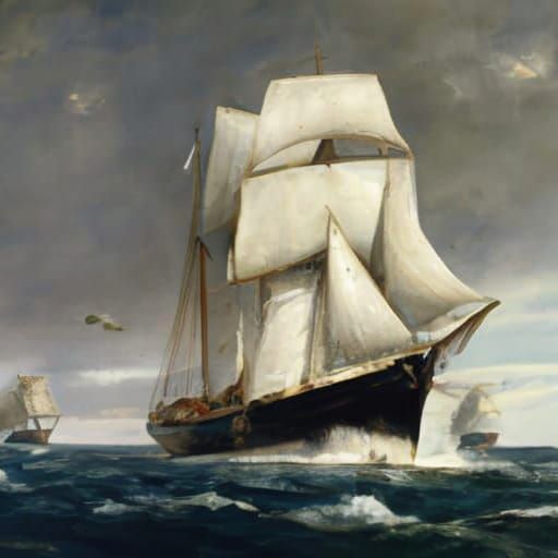 Maritime Scene in the Style of Montague Dawson