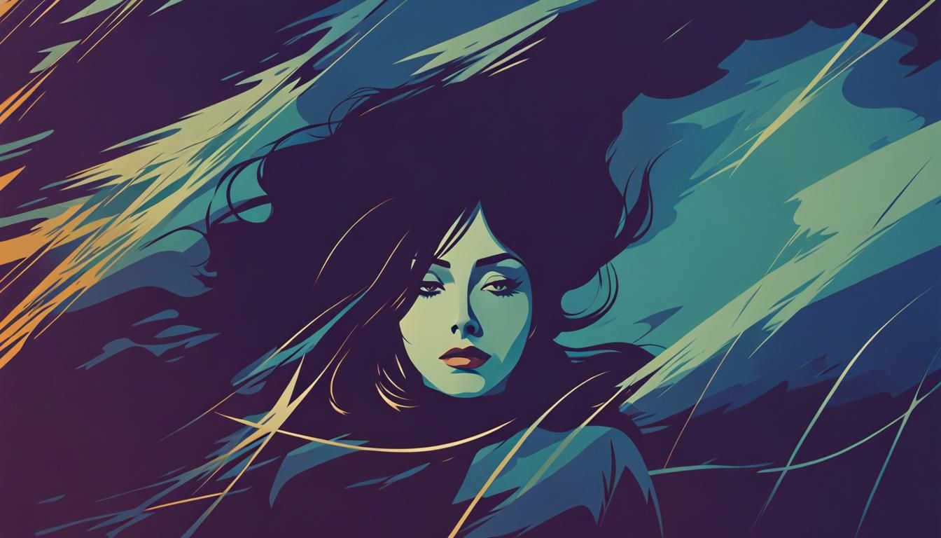 Melancholic Silhouette: Bauhaus Meets Lichtenstein in Ink